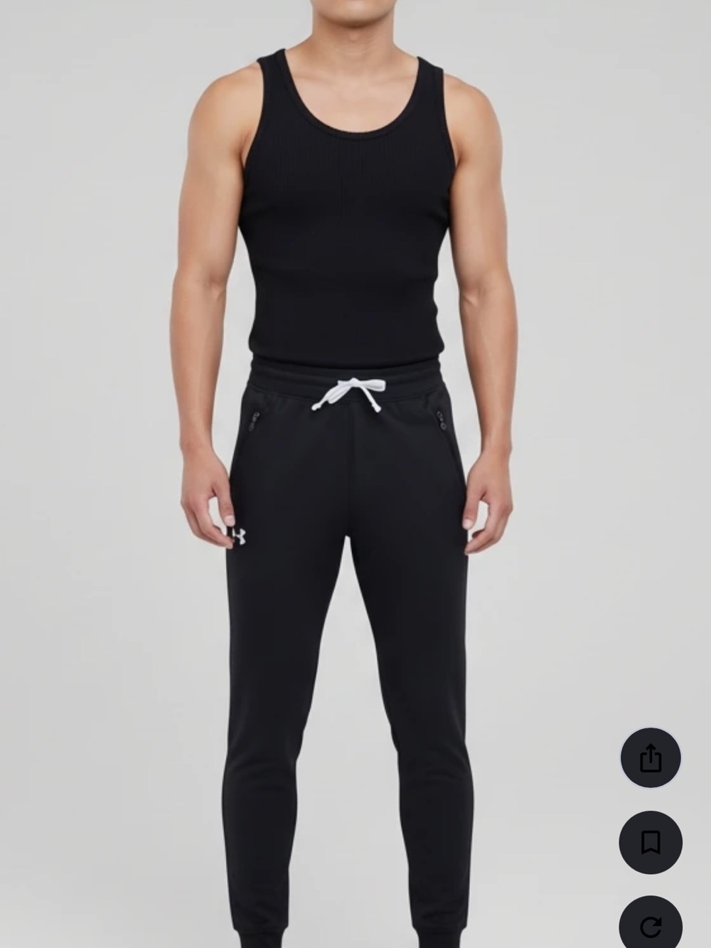 Under Armour Black youth boys xl  Slim Jogger Pants with White Drawstring
